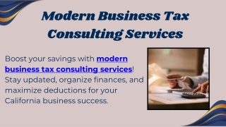 Modern Business Tax Consulting Services
