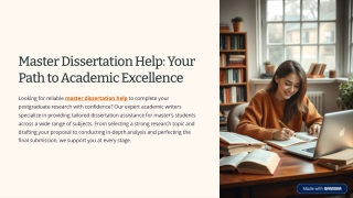 Master Dissertation Help – Expert Guidance for Academic Excellence