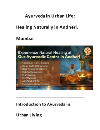 Ayurveda in Urban Life_ Healing Naturally in Andheri, Mumbai