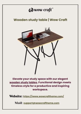 Wooden study table | Wow Craft