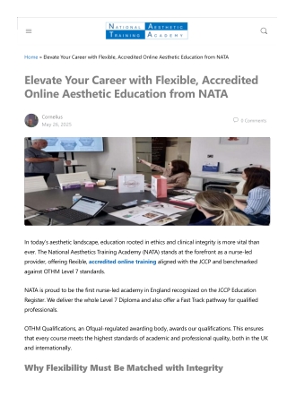 Elevate Your Career with Flexible, Accredited Online Aesthetic Education from NA