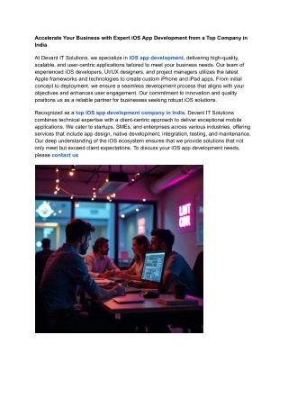 Accelerate Your Business with Expert iOS App Development from a Top Company in I