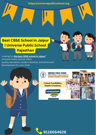 Best CBSE School in Jaipur | Universe Public School, Rajasthan