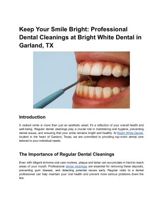 Keep Your Smile Bright_ Professional Dental Cleanings at Bright White Dental in Garland, TX