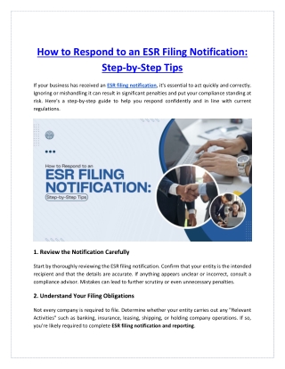 how to respond to an esr filing notification step