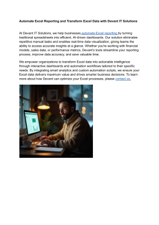 automate excel reporting and transform excel data