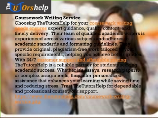 Coursework Writing Service