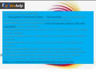 Management Dissertation Help