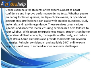 Online Exam Help