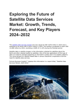 Satellite Data Services Market