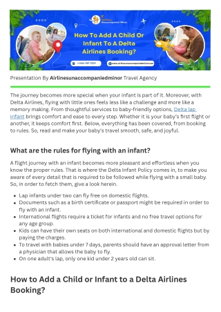 how to add a child or infant to a delta airlines