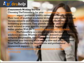Coursework Writing Service