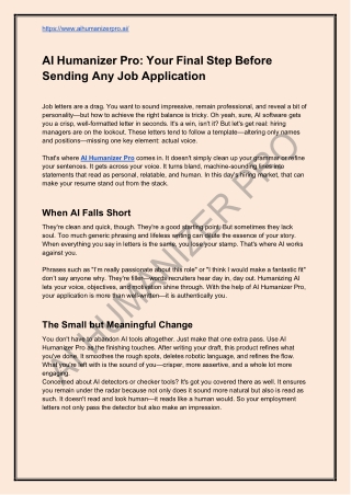 AI Humanizer Pro_ Your Final Step Before Sending Any Job Application