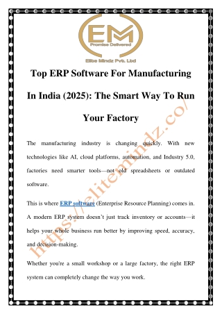 Best ERP Software for Manufacturing in 2025