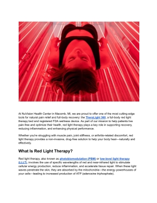 Natural Pain Relief with Red Light Therapy