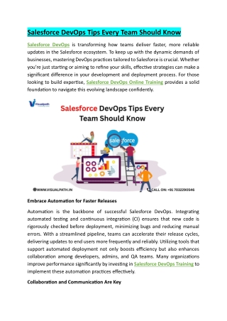 Salesforce DevOps Online Training - Ameerpet