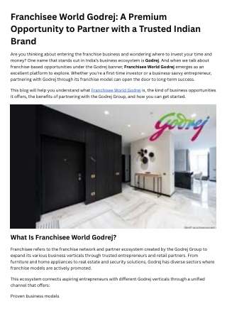 Franchisee World Godrej