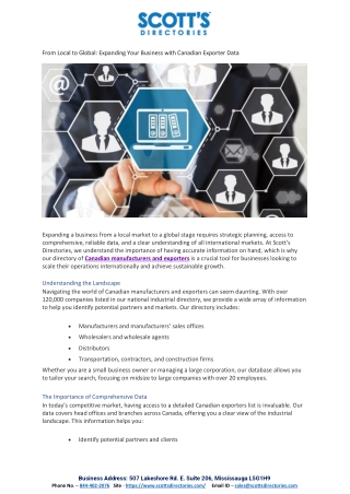From Local to Global Expanding Your Business with Canadian Exporter Data