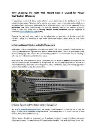Why Choosing the Right Wall Mount Rack Is Crucial for Power Distribution Efficiency (1)