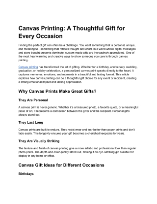 Canvas Printing UAE