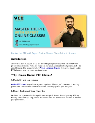 Master the PTE with Expert Online Classes: Your Guide to Success