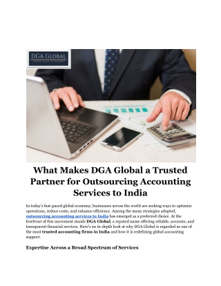 What Makes DGA Global a Trusted Partner for Outsourcing Accounting Services to India