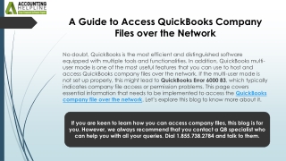 Troubleshooting QuickBooks Company File Over the Network Issue