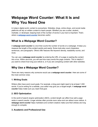 webpage word counter what it is and why you need