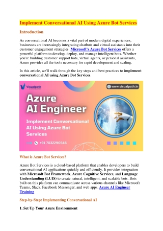 AI Engineer Online Training | Azure AI-102 Course Hyderabad