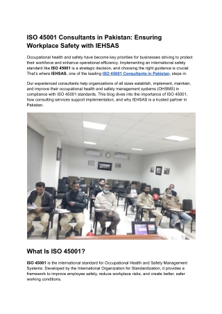 ISO 45001 Consultants in Pakistan_ Ensuring Workplace Safety with IEHSAS (1)