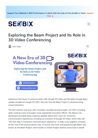 Exploring the Beam Project and Its Role in 3D Video Conferencing