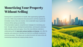 Smart Ways Landowners Can Monetize Their Property Without Selling