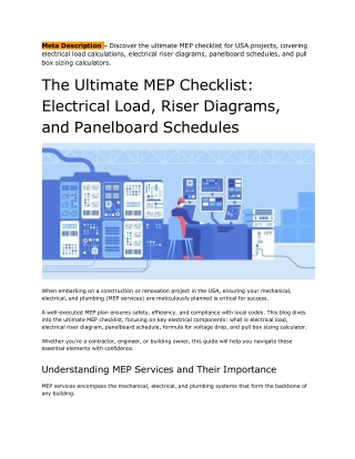 The Ultimate MEP ChecklistElectrical Load, Riser Diagrams, and Panelboard Schedules