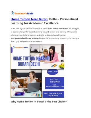 Home Tuition Near Burari