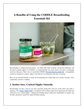 6 benefits of using the coddle breastfeeding