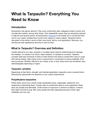 what is tarpaulin everything you need to know