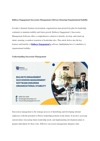 Bullseye Engagement Succession Management Software Ensuring Organizational Stability