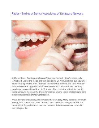 Radiant Smiles at Dental Associates of Delaware Newark