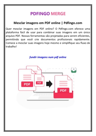 Mesclar imagens em PDF online  Pdfingo.com