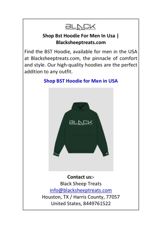 Shop Bst Hoodie For Men In Usa Blacksheeptreats.com
