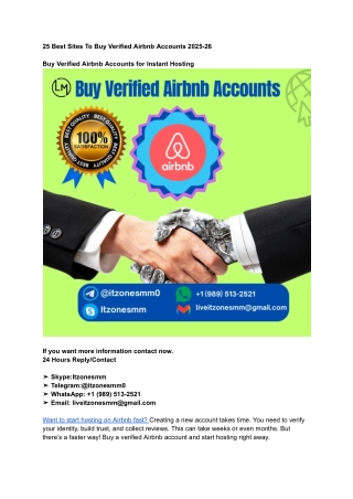 25 Best Sites To Buy Verified Airbnb Accounts 2025-26