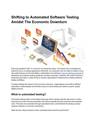 shifting to automated software testing amidst