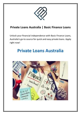 Private Loans Australia