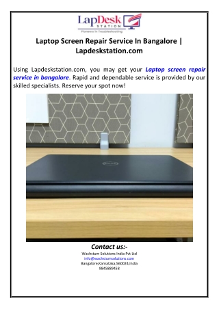 Laptop Screen Repair Service In Bangalore | Lapdeskstation.com