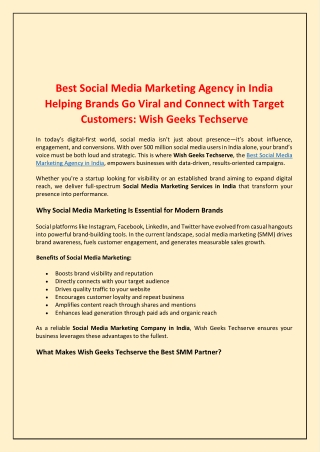 Best Social Media Marketing Agency in India Helping Brands: Geeks GeeksTechserve