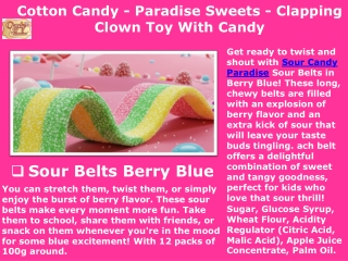 Cotton Candy - Paradise Sweets - Clapping Clown Toy With Candy