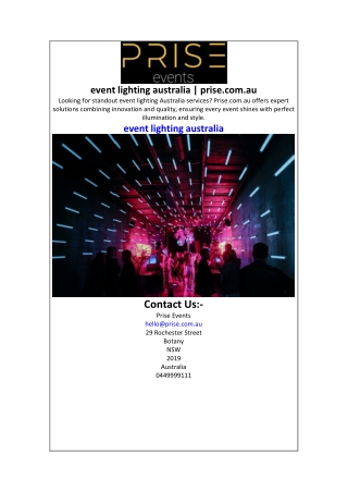 event lighting australia  prise.com.au.