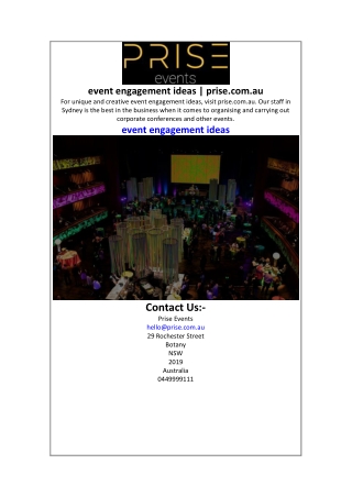 event engagement ideas prise com au for unique