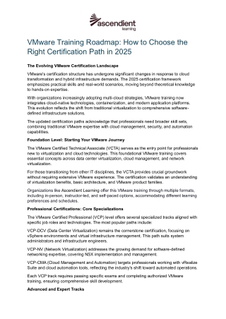 VMware Training Roadmap How to Choose the Right Certification Path in 2025