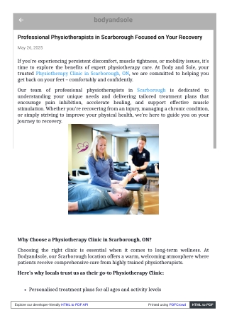 Physiotherapy Clinic in Scarborough, ON